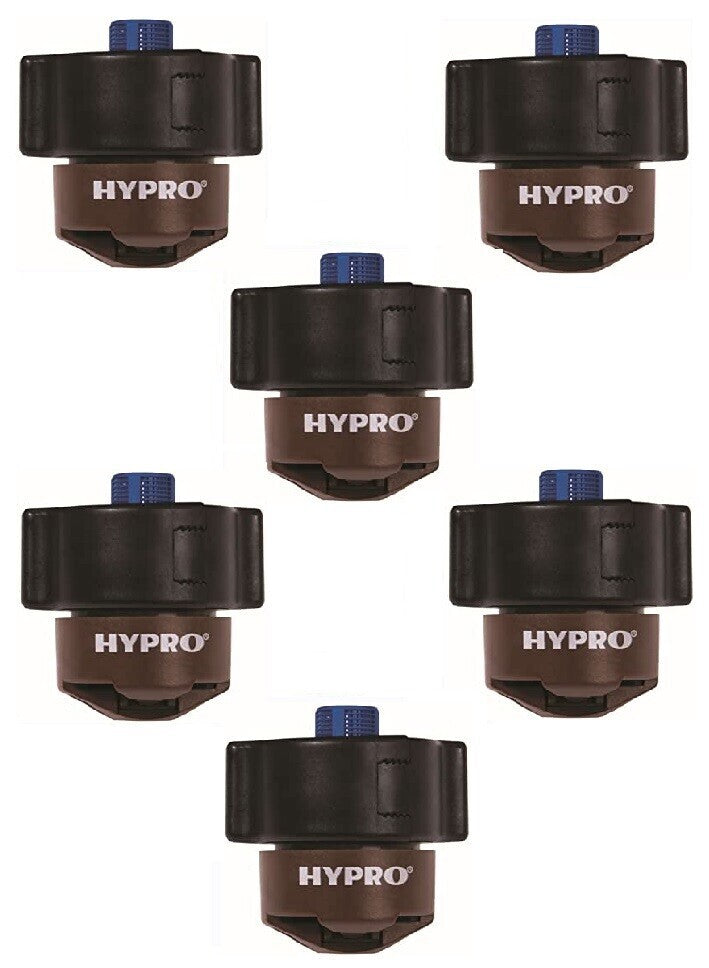 6 Hypro Guardian Air Twin Brown Polymer Spray Tips 110° Rated @ 0.50 GPM 40 PSI
