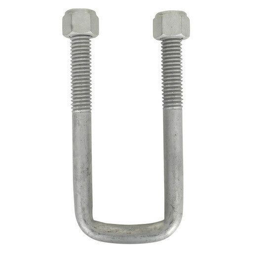 Square U-Bolt 3/8" Thick x 1-3/4" ID x 3" Long w/ Zinc Plated Nuts S113
