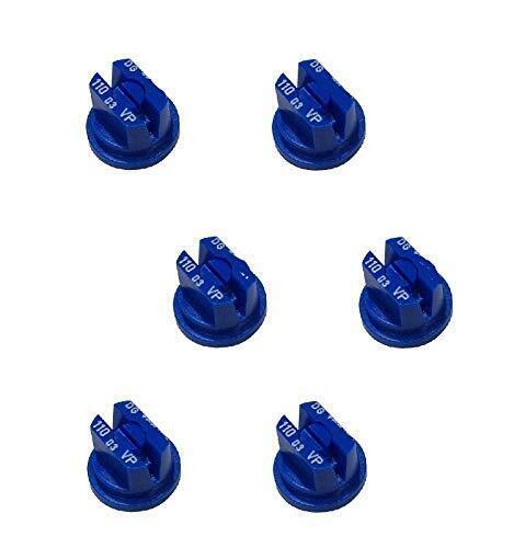 Pack of 6 - TeeJet Drift Guard Flat Spray Tips Blue 110° Polymer Visiflo