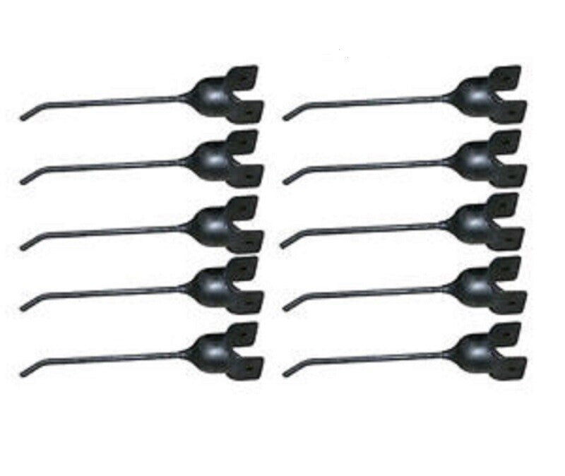 10 of Rubber Mount Rake Teeth 7" Tine x 1.625" Hook x 3/8" Hole x 3/8" Slot Hole