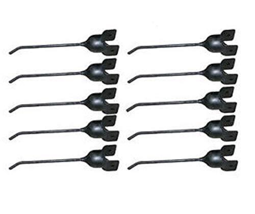 10 of Rubber Mount Rake Teeth 7" Tine x 1.625" Hook x 3/8" Hole x 3/8" Slot Hole