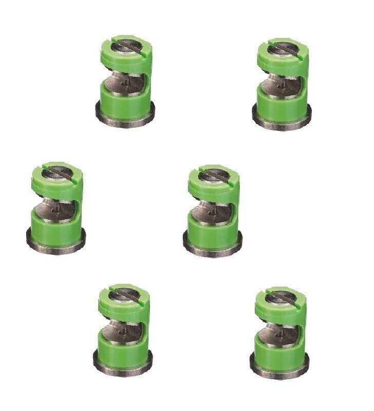 Pack of 6 - TeeJet FloodJet Green SS Wide Angle Flat Spray Tips 1.5 GPM @ 40 PSI