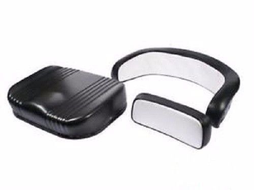 3-Piece Black & White Tractor Seat Deluxe Cushion & Back (Without Bracket)