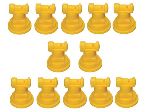 Pack of 12 - TeeJet Wide Angle Flat Spray Tips Yellow 110° Polymer Visiflo