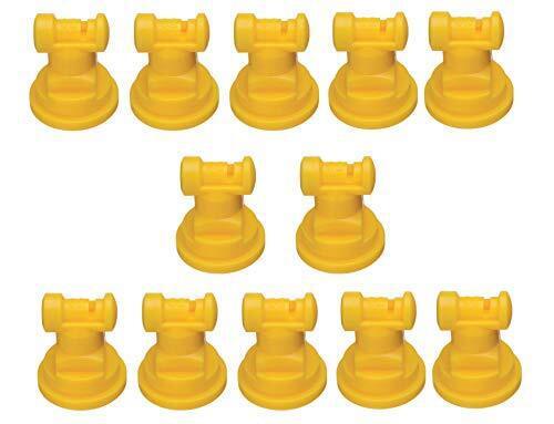 Pack of 12 - TeeJet Wide Angle Flat Spray Tips Yellow 110° Polymer Visiflo