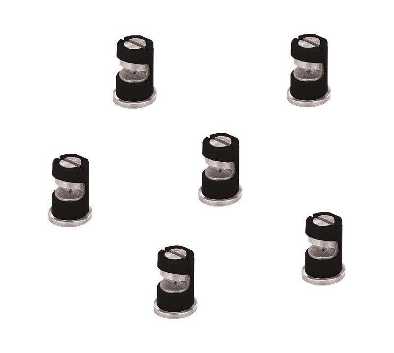 Pack of 6 - TeeJet FloodJet Black SS Wide Angle Flat Spray Tips 2.0 GPM @ 40 PSI
