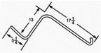 Tonutti RH Wheel Rake Tine 5.25" x 13" x 17.25" Curved End w/ 0.250 Thick Wire