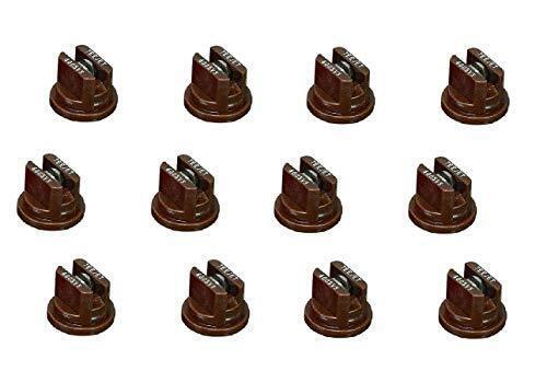 Pack of 12 - TeeJet Flat Spray Tips Brown 80° Polymer w/ SS Insert Visiflo