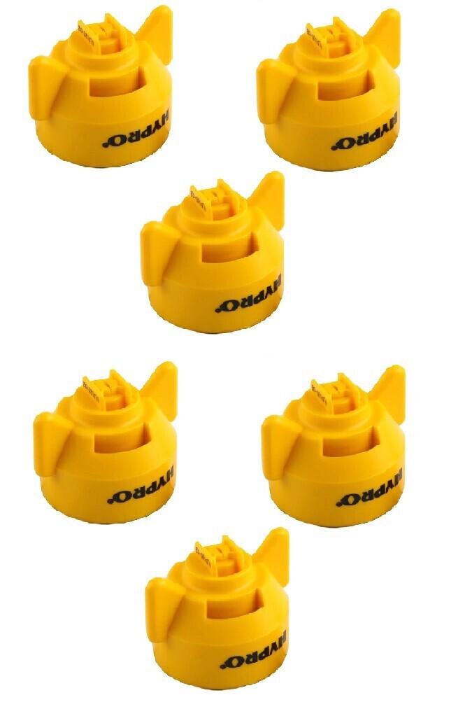 6 of Hypro Ultra-Lo Drift Yellow Polymer Spray Tip 120° Rated @ 0.20 GPM 40 PSI