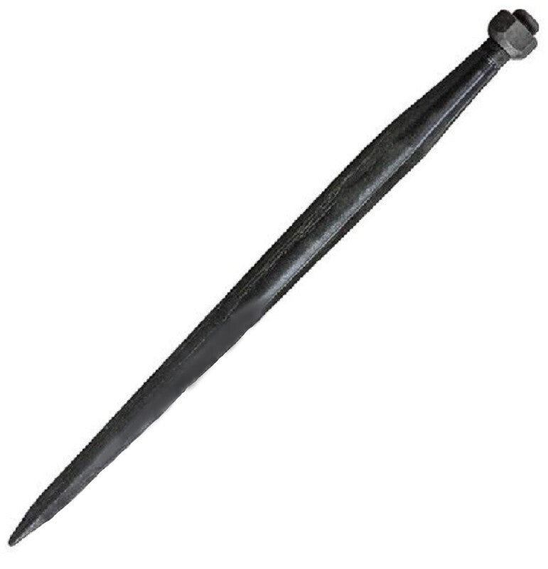 31.5" Black Ribbed Bale Spears w/ 22 MM Nut 1,800 LB Capacity 38 MM Dia 51444