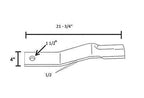 Replacement JD Rotary Cutter Blade 21.75" Long x 4" Wide x 0.5" w/ 1.5" Hole CW