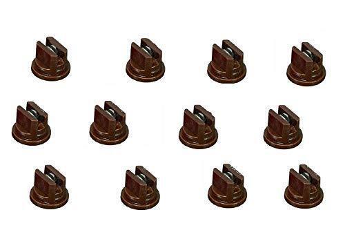 Pack of 12 - TeeJet Flat Spray Tips Brown 110° Polymer w/ SS Insert Visiflo