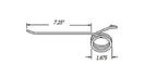 Rake Tooth 7.25" Tine x 0.9375" Coil x 2.5" Hook w/ 0.262 Wire MF-1