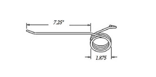 Rake Tooth 7.25" Tine x 0.9375" Coil x 2.5" Hook w/ 0.262 Wire MF-1