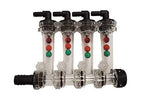 Wilger 4 Column Flow Indicator w/ 3/8" 90° Outlets & 3/4" Straight Inlet 20460-4