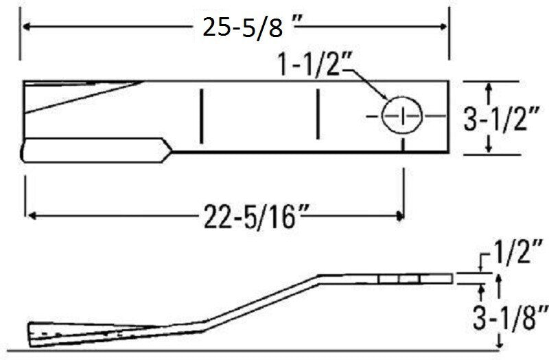 Replaces Sidewinder Rotary Cutter Blade 25-5/8" x 3.5" x 0.5" w/ 1.5" Hole CCW