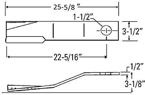 Replaces Sidewinder Rotary Cutter Blade 25-5/8" x 3.5" x 0.5" w/ 1.5" Hole CCW