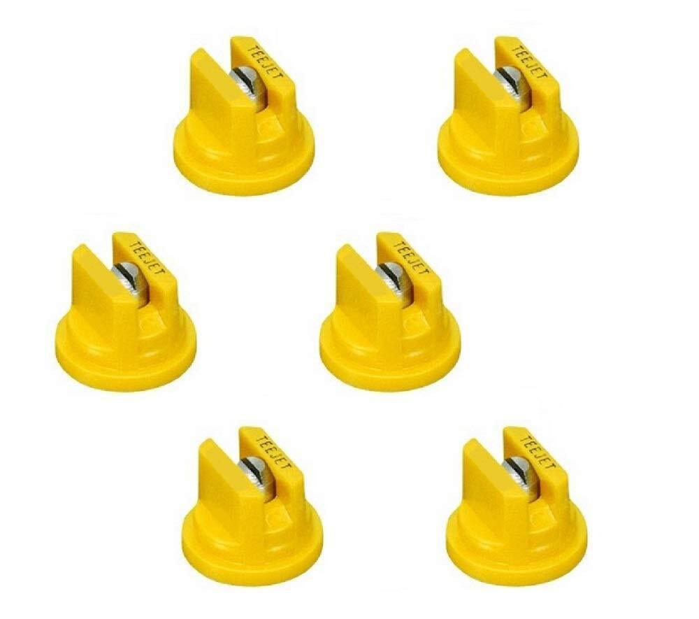 Pack of 6 - TeeJet Even Flat Spray Tip Yellow 95° Polymer w/ SS Insert Visiflo