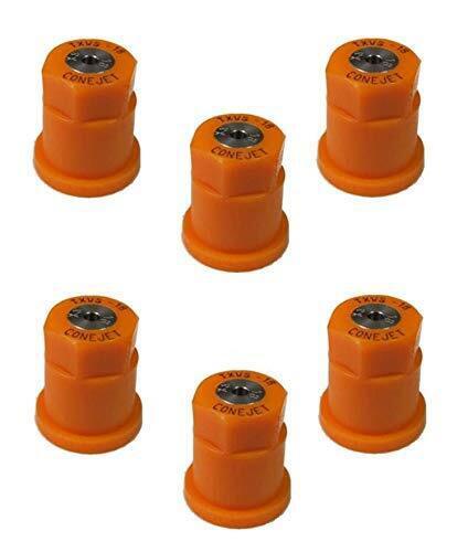 Pack of 6 - TeeJet ConeJet Hollow Cone Spray Tip 0.3 GPM @ 40 PSI Visiflo Orange