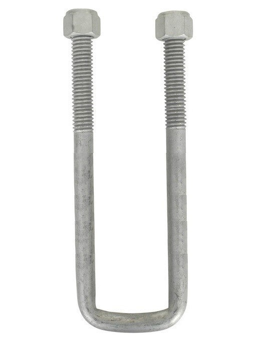Square U-Bolt 1/2" Thick x 2-5/8" ID x 11-1/2" Long w/ Zinc Plated Nuts S139