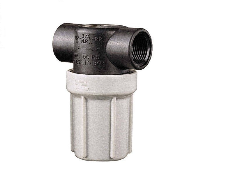 TeeJet 1/2" Compact Line Strainer Poly Head & Bowl w/ 50 Mesh Screen