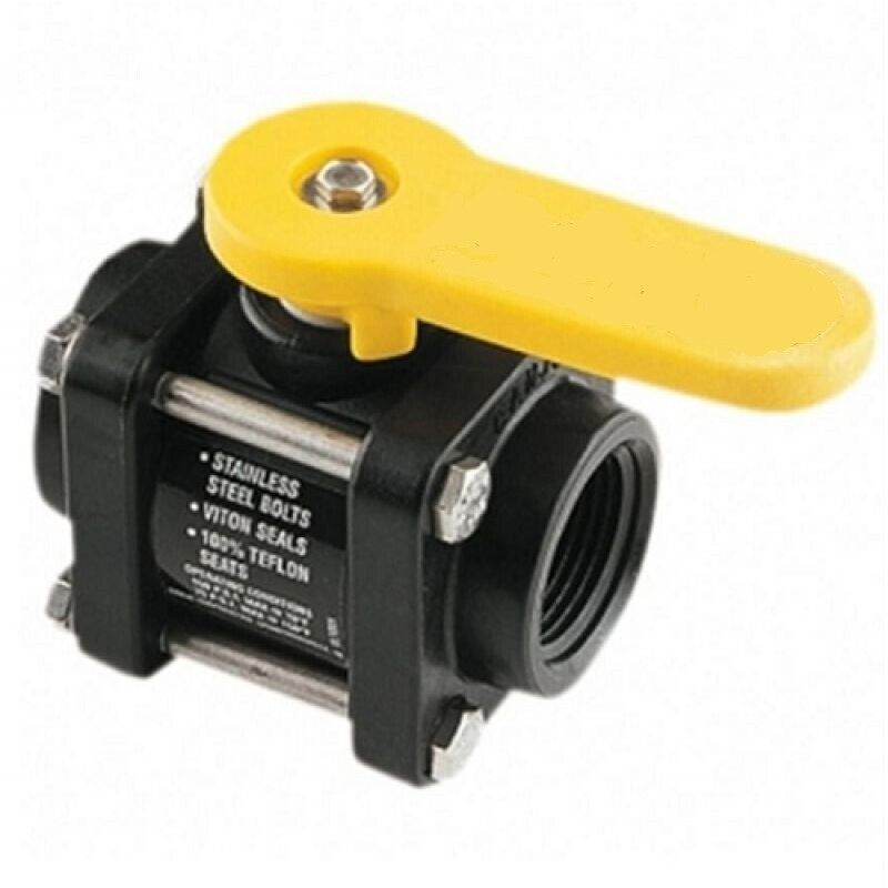 1.25" Banjo Poly Standard Port Ball Valve 4 Bolt USA MADE V125