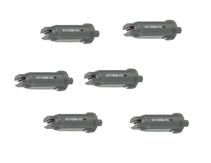 Pack of 6 - TeeJet Air Induction Flat Spray Tips Gray 110° Polymer Visiflo