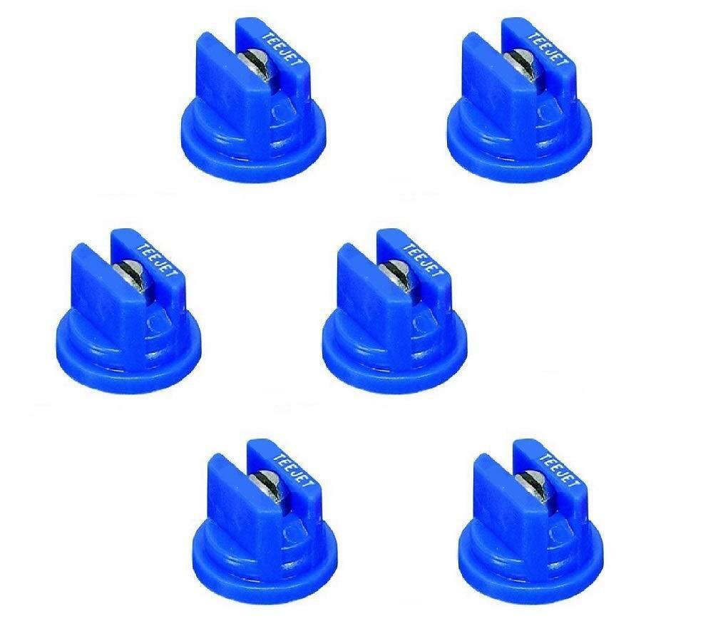 Pack of 6 - TeeJet Even Flat Spray Tip Blue 95° Polymer w/ SS Insert Visiflo
