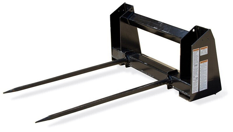 2 of 43" Black Tapered Bale Spears w/ Nut 3,500 LB Cap 28 MM Dia. Italian Made