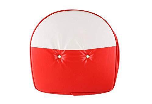 21" Red & White Tractor Pan Seat Cover Cushion with 1.50" Foam Padding C-903