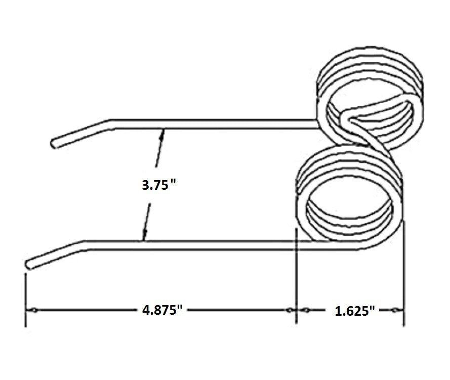 Replacement Baler Tooth 4.875" Tine x 3.75" Gap x 1.625" Coil V-1