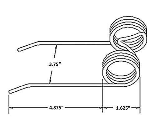 Replacement Baler Tooth 4.875" Tine x 3.75" Gap x 1.625" Coil V-1