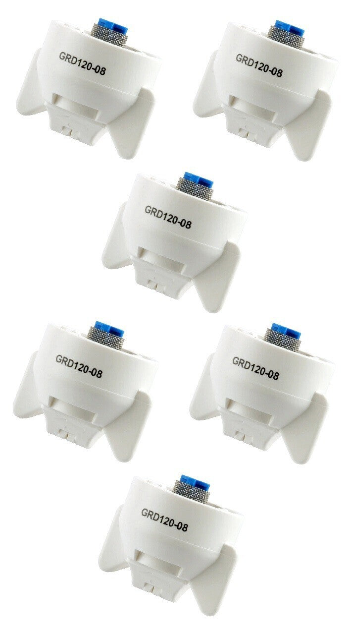 Pack of 6 - Hypro Guardian White Polymer Spray Tip 120° Rated @ 0.80 GPM 40 PSI