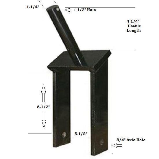 Tail Wheel Fork Yoke 1-1/4" Shaft with 3/4" Axle Hole & 4-1/4" Usable Length