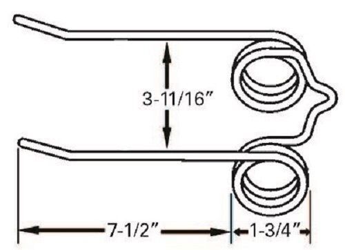 10 of Replacement JD Rake Teeth 7.5" Tine x 3.6875 Tine Gap x 1.75" Coil 186-SE