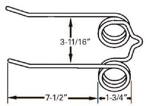 10 of Replacement JD Rake Teeth 7.5" Tine x 3.6875 Tine Gap x 1.75" Coil 186-SE