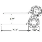 Baler Tooth 6.375" Tine x 4" Gap x 1.625" Coil MF2C