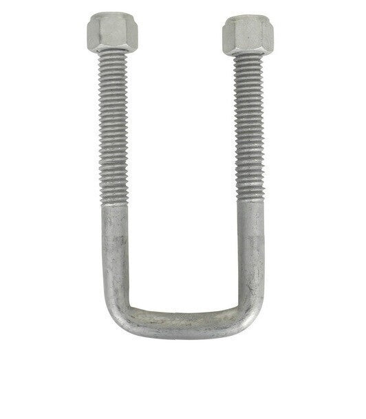 Square U-Bolt 1/2" Thick x 2" ID x 6" Long w/ Zinc Plated Nuts S134