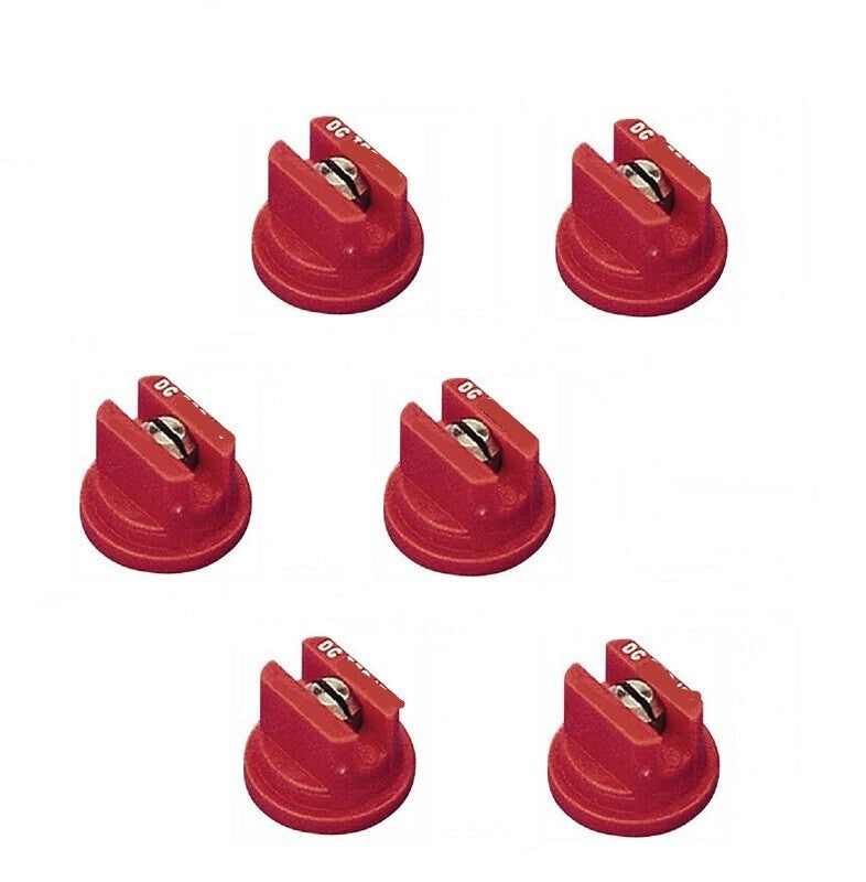 Pack of 6 - TeeJet Drift Guard Flat Spray Tips Red 80° Polymer w/ SS Insert
