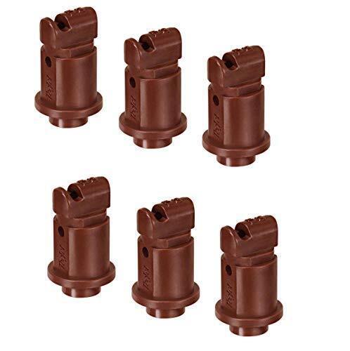 Pack of 6 - TeeJet Induction Flat Spray Tips Brown 110° Polymer Visiflo