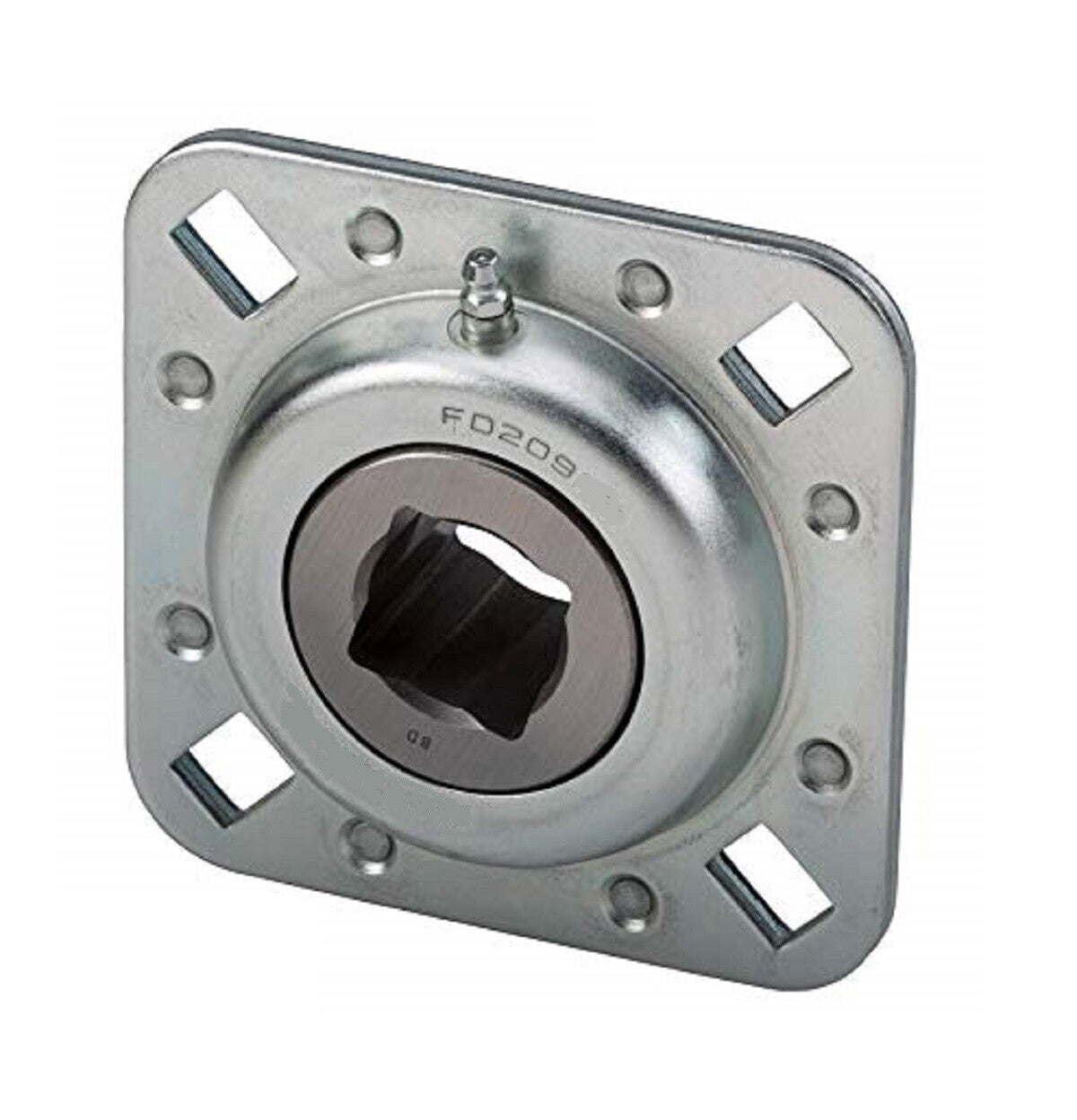 2 of Disc Harrow Bearing 1-1/4" Square Bore 4 - 0.531" x 0.687" Bolt Holes & 5"