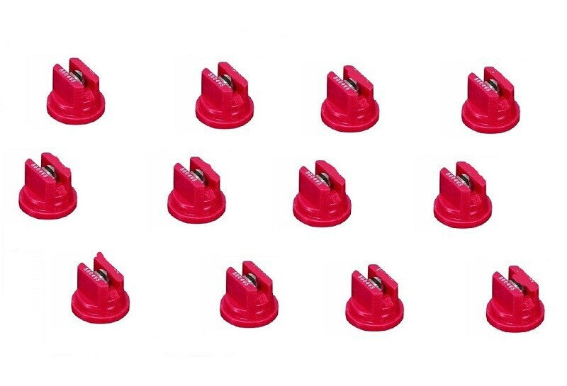 Pack of 12 - TeeJet Flat Spray Tips Red 80° Polymer w/SS Insert 0.4 GPM @ 40 PSI