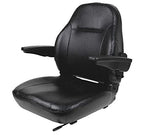 Premium High-Back Black Vinyl Seat w/ Armrests, Lumbar Support & Slide Rails