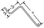 40 of OTMA Wheel Rake Tine 6.5" x 11.5" x 15" Curved End w/ 0.281 Thick Wire