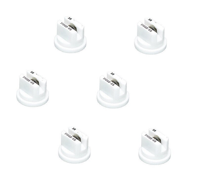 Pack of 6 - TeeJet Extended Range Flat Spray Tips 110° White 0.8 GPM @ 40 PSI