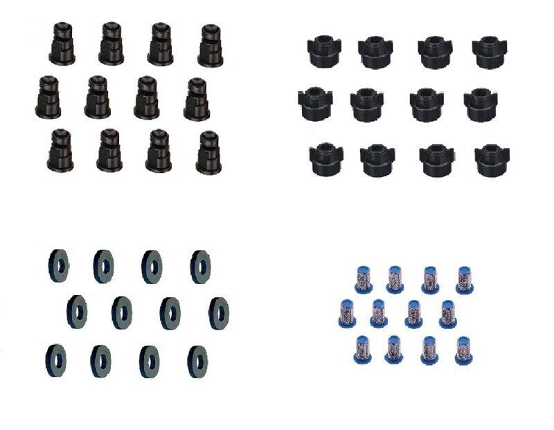 12 of TeeJet Spray Tips Rated 2.0 GPM @ 40 PSI w/ 12 Caps, Gaskets & Strainers