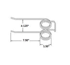 3 of Double Rake Teeth 7.5" Tine x 4.125" Tine Gap x 1.5" Coil w/ 0.225 Wire