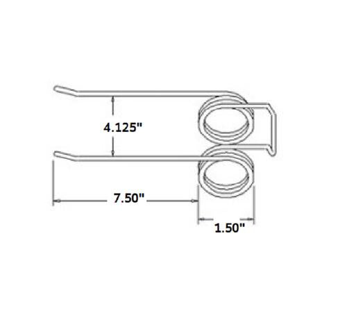 3 of Double Rake Teeth 7.5" Tine x 4.125" Tine Gap x 1.5" Coil w/ 0.225 Wire