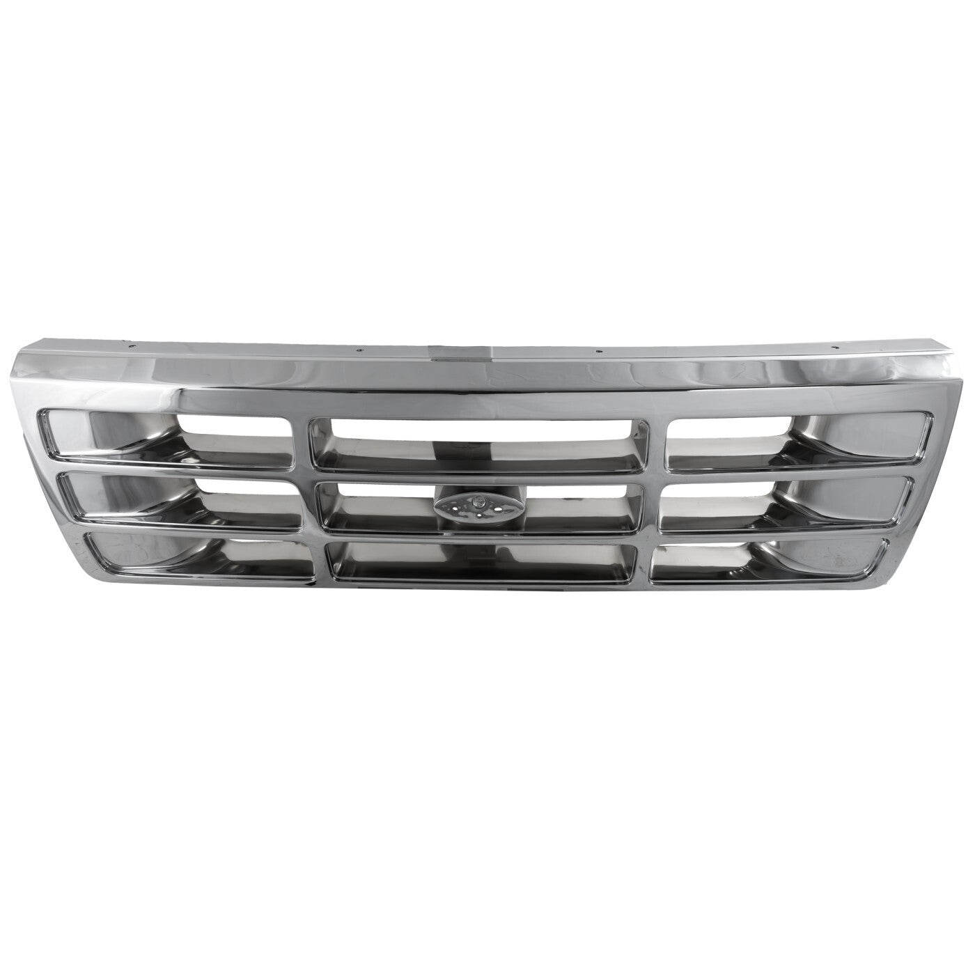 Grille For 1992-1996 Ford F-150 92-97 Ford F-350 Chrome Shell and Gray Insert