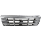 Grille For 1992-1996 Ford F-150 92-97 Ford F-350 Chrome Shell and Gray Insert